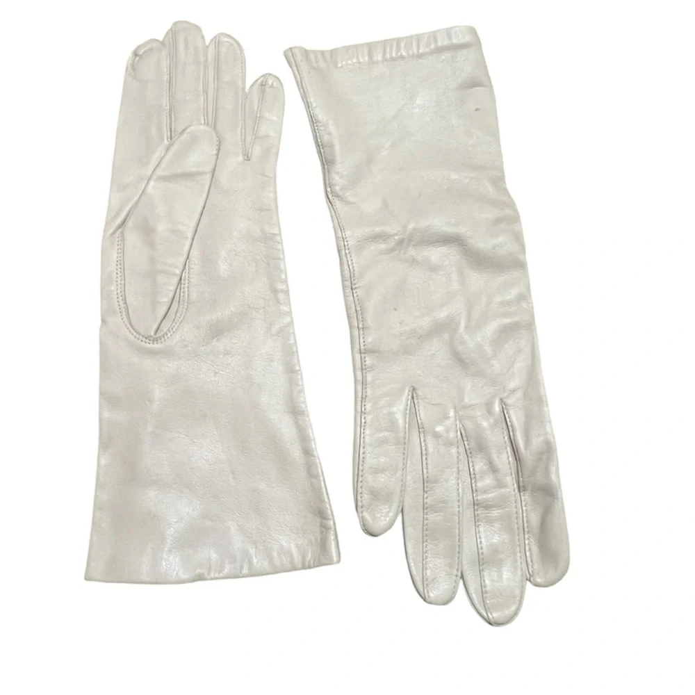 Vintage Raalte Ivory Silk Lined Butter Soft Deerskin Gloves Sz 6.5